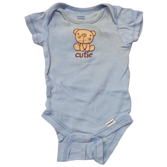 ❗FREE with Purchase ❗GERBER Blue Bear Short Sleeve Onesie - Picture 1 of 2